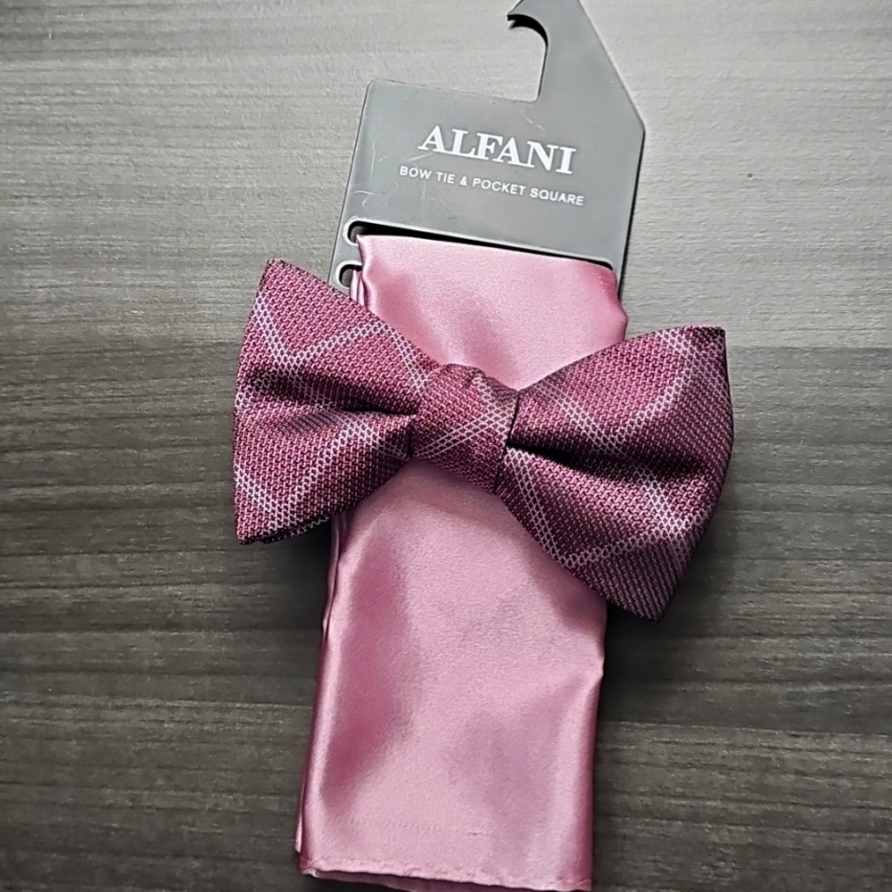 Mens Alfani Bow Tie and Pocket Square